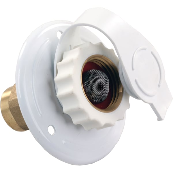 Jr Products 62155 White Aluminum City Water Flange - 12" FPT x 3/4" 62155 - main